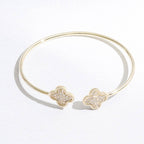 Gold CZ Clover Bracelet