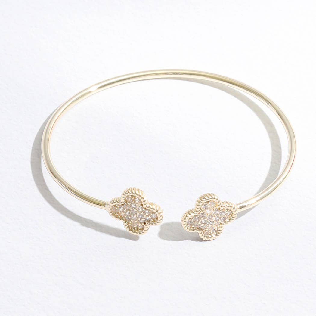 Gold CZ Clover Bracelet