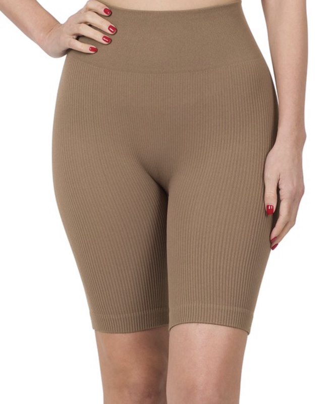 Mocha Biker Shorts