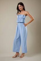 Cornflower Ruffle Jumpsuit
