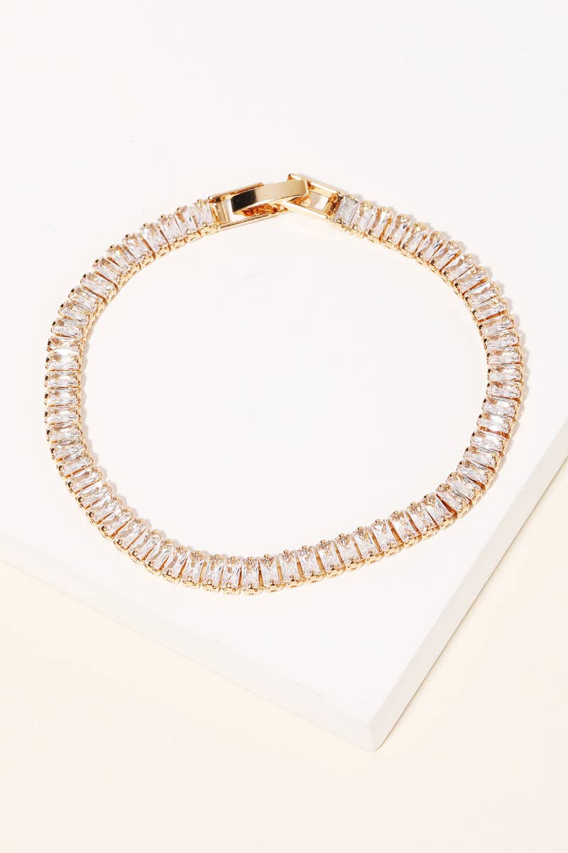 Baguette Rhinestone Tennis Bracelet