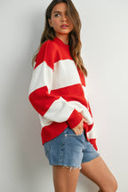 Trendy Checkered Sweater -TAUPE / IVORY