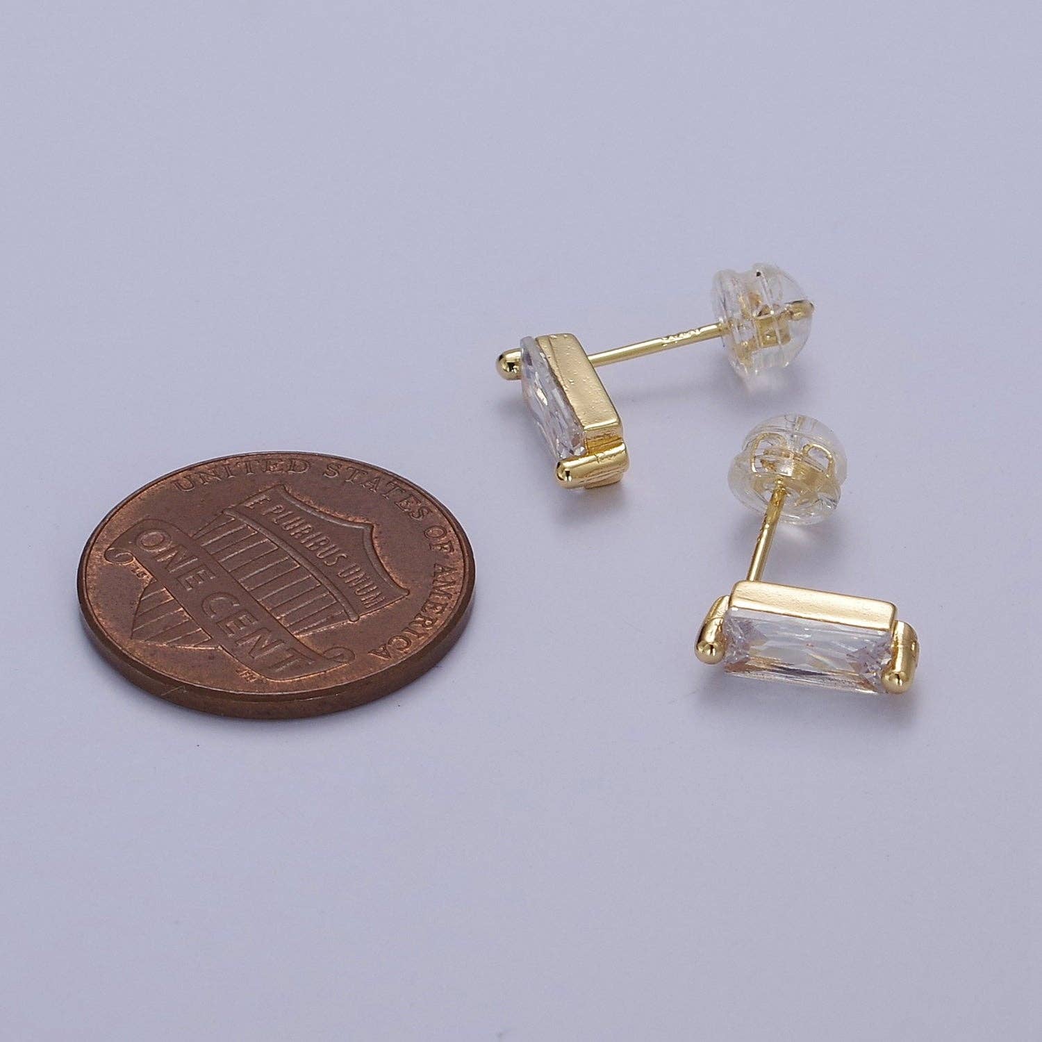 Gold Filled baguette studs