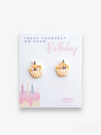 Vanilla Cupcake Birthday Studs
