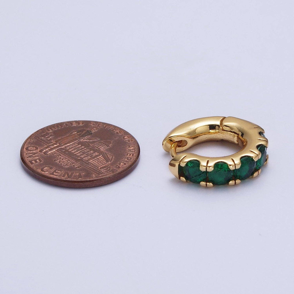 24K Gold Filled Emerald Green Hoops