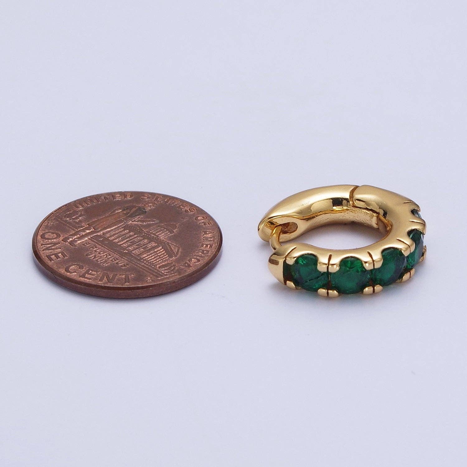 24K Gold Filled Emerald Green Hoops