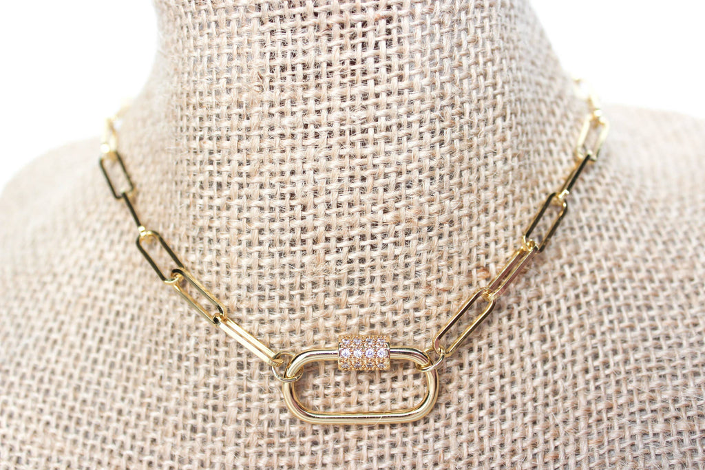 CB Gold Carabiner Necklace
