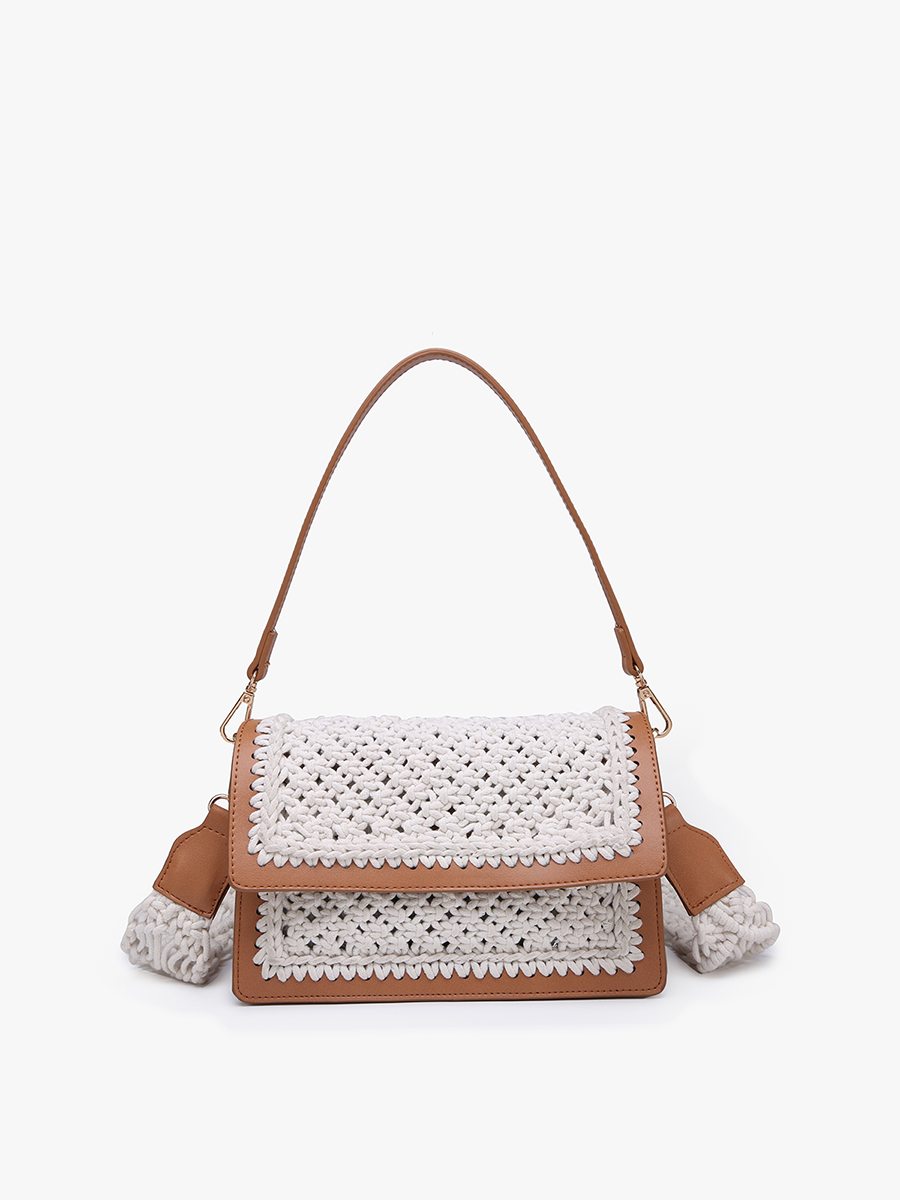 Gianna Macrame Crossbody: Ivory