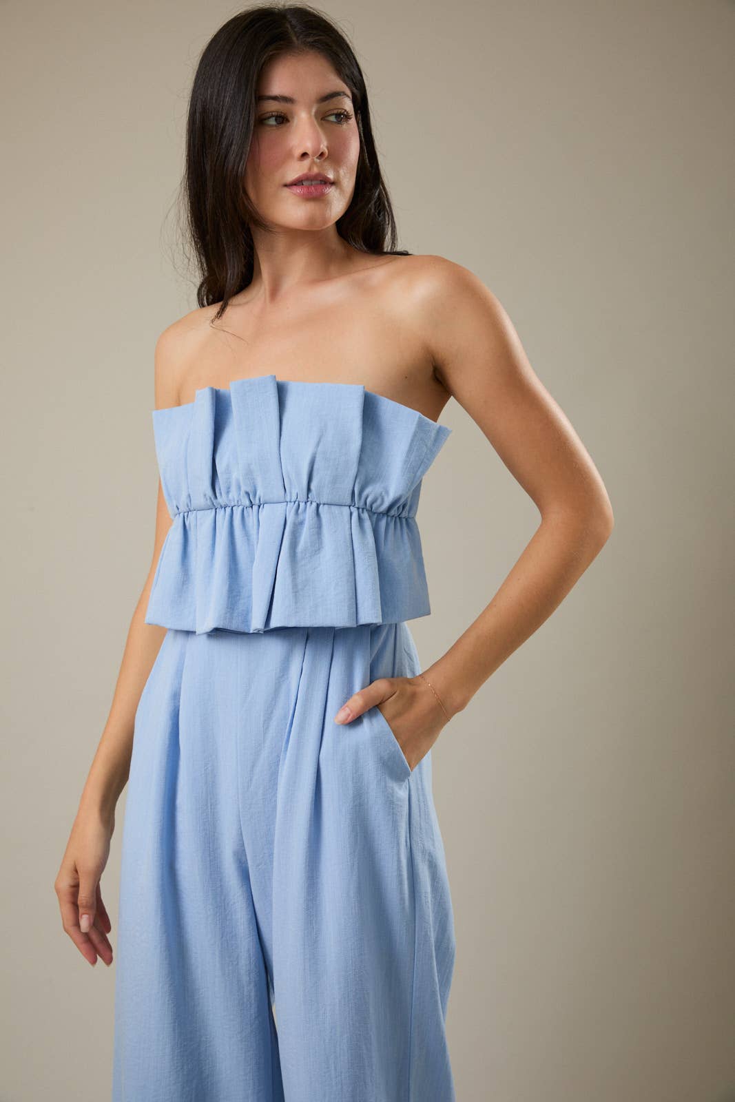 Cornflower Ruffle Jumpsuit