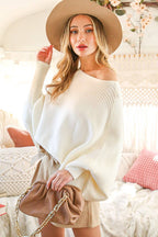 Boat Neck Knitted Sweater