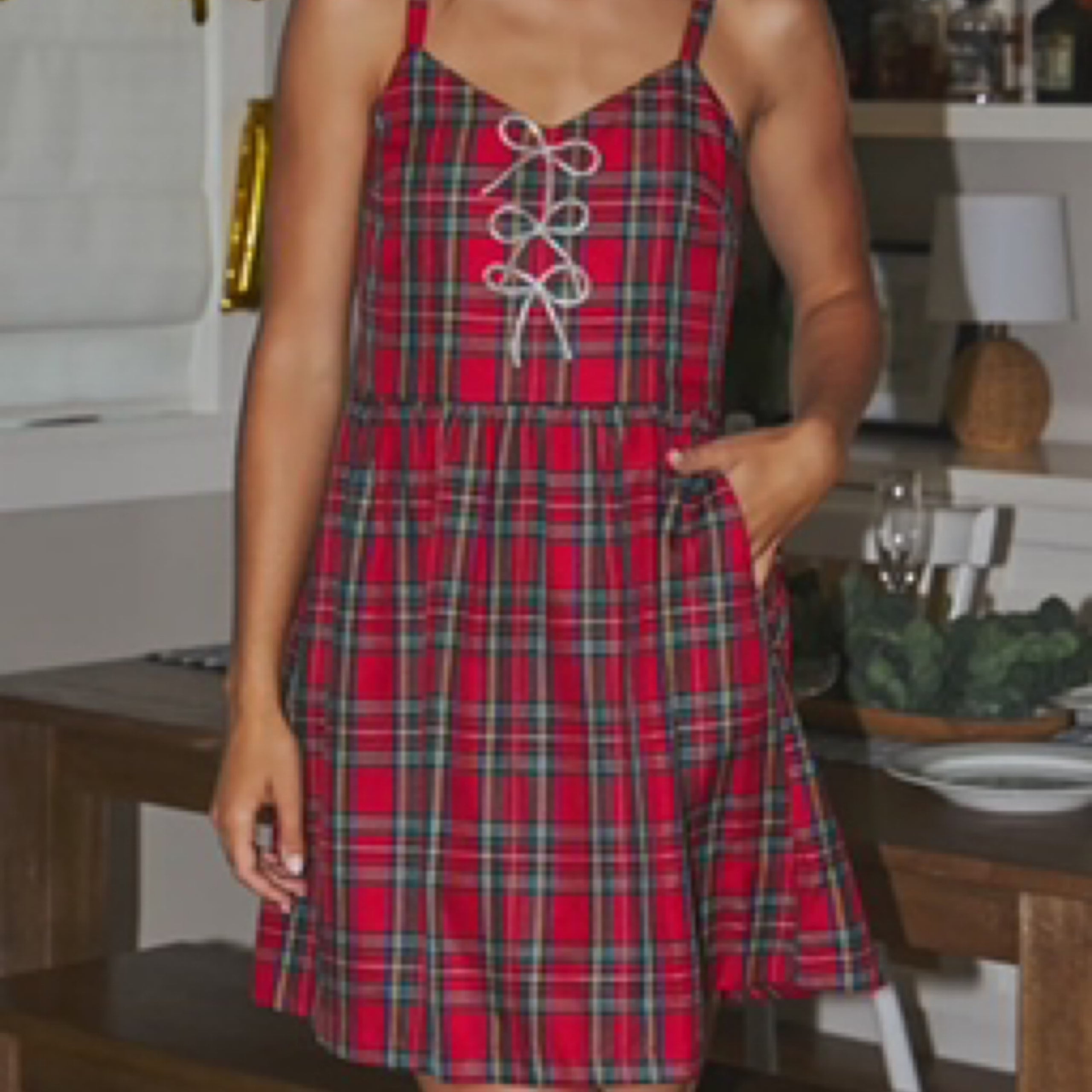 Red Rhinestone Bow Dress