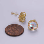 14K Gold Filled Iridescent CZ Studs