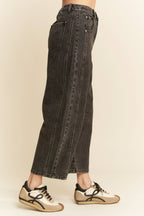 Patch Pocket Wide Leg Barrel Jeans