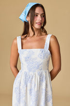 Chloe Sleeveless Midi Dress: Blue