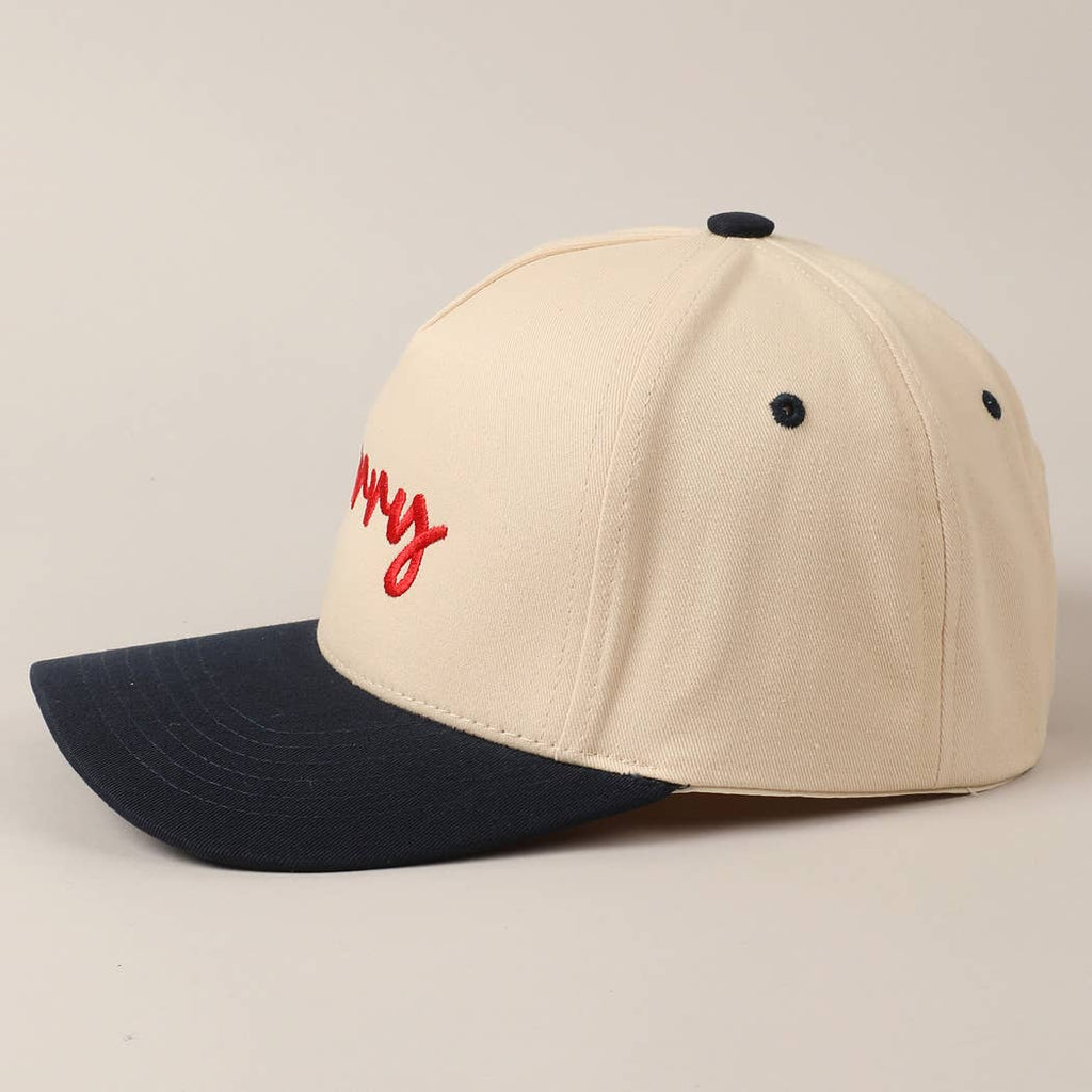 Merry embroidery hat