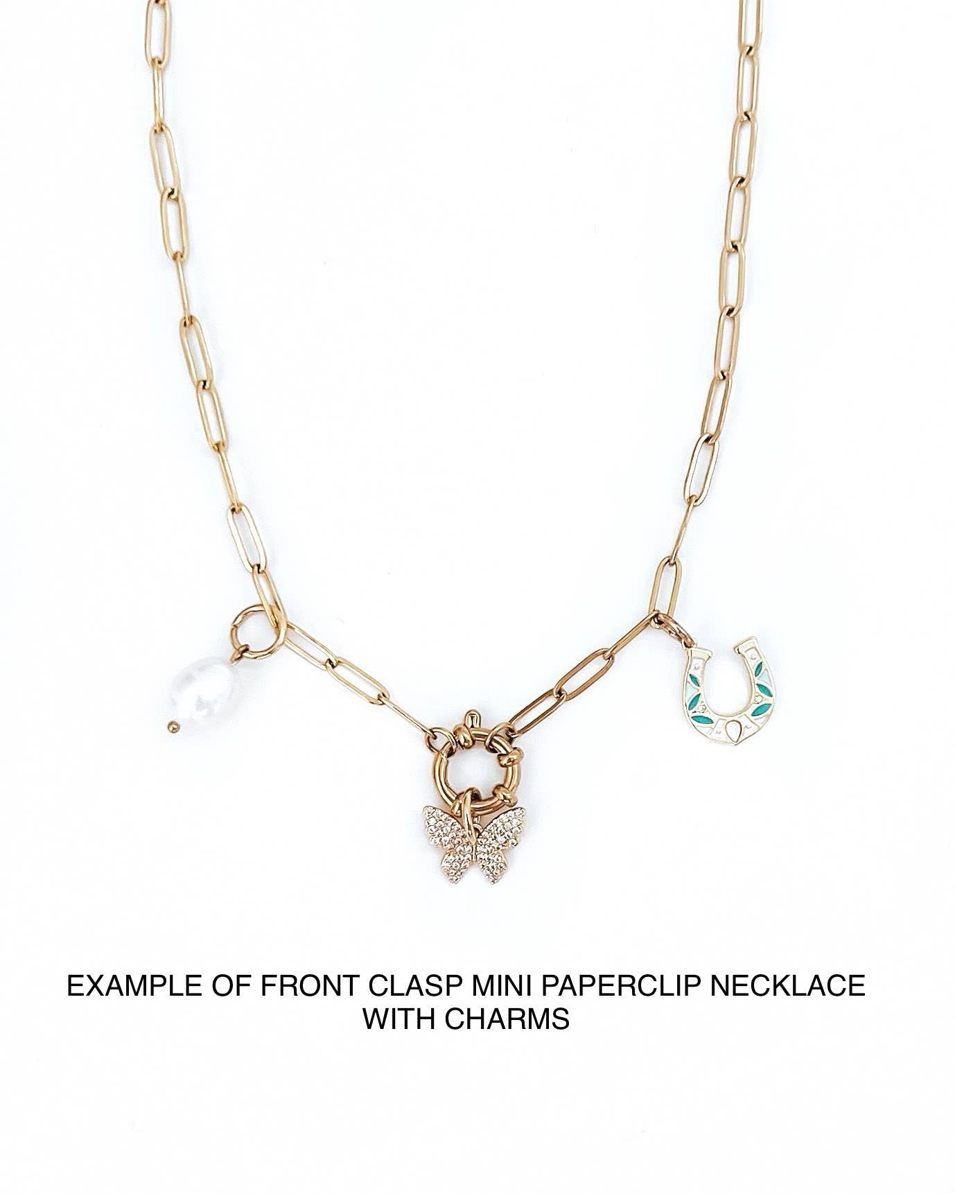 Perri Custom Charm Necklace Chain || Choose Style: MINI PAPERCLIP/16"+2" EXTENDER