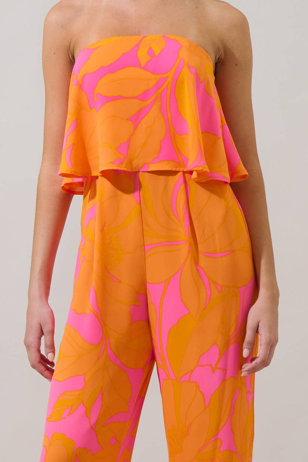 Mexia Floral Elvie Strapless Jumpsuit