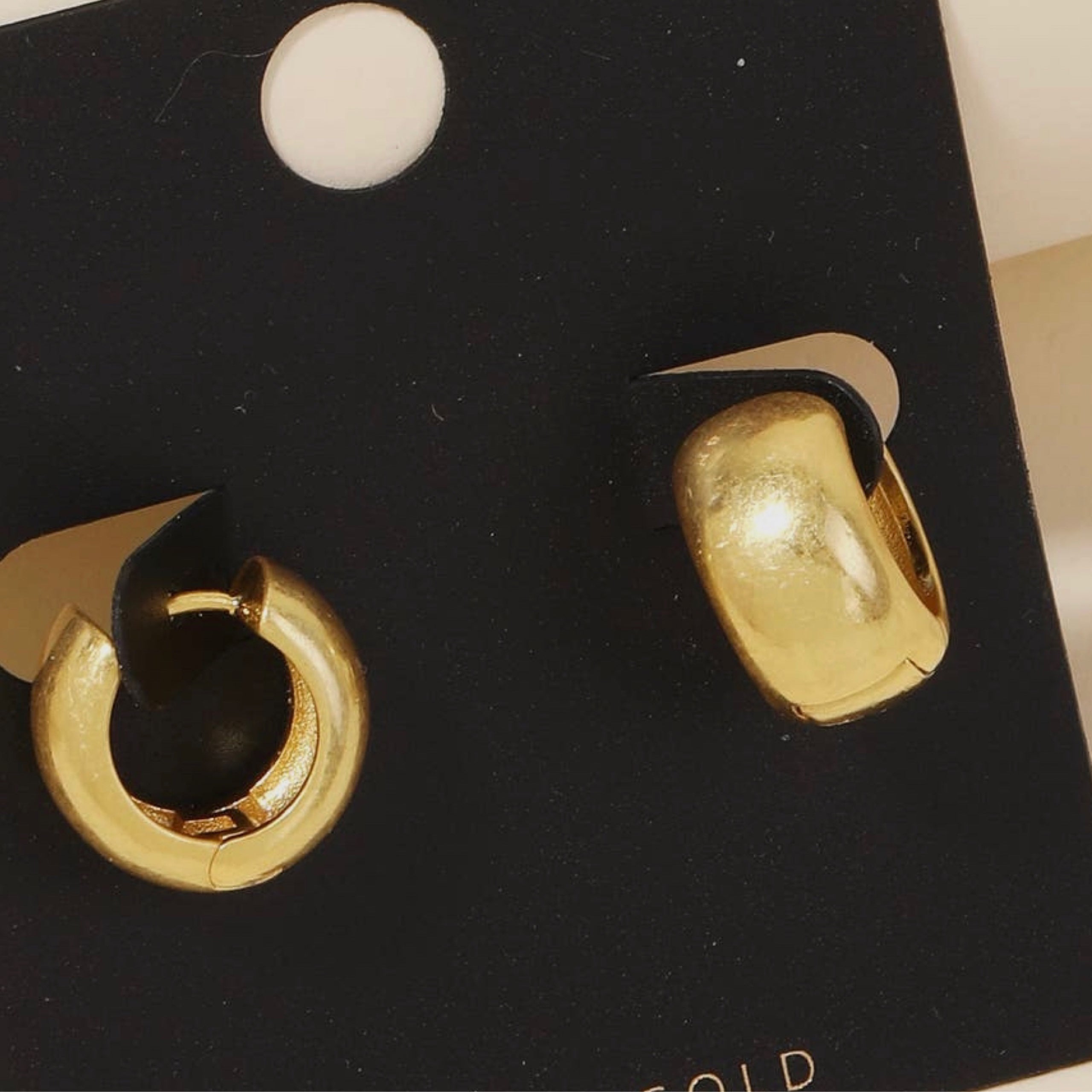 Vintage Gold Huggie Hoops