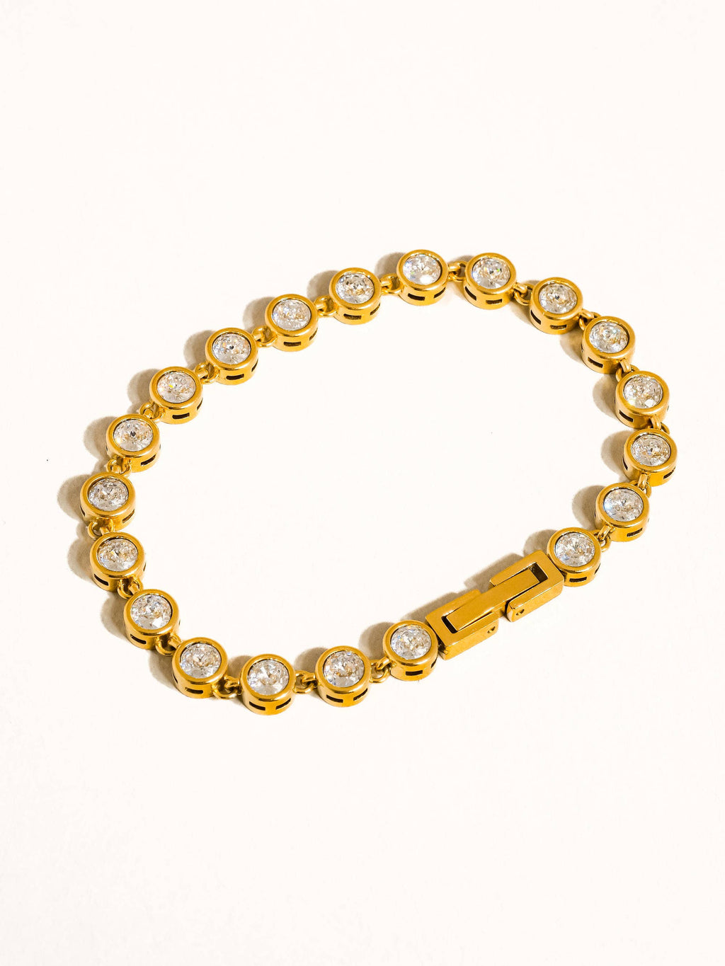Amity Non-Tarnish Round Rhinestone Bracelet