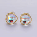 14K Gold Filled Iridescent CZ Studs
