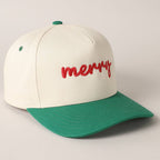 Merry embroidery hat