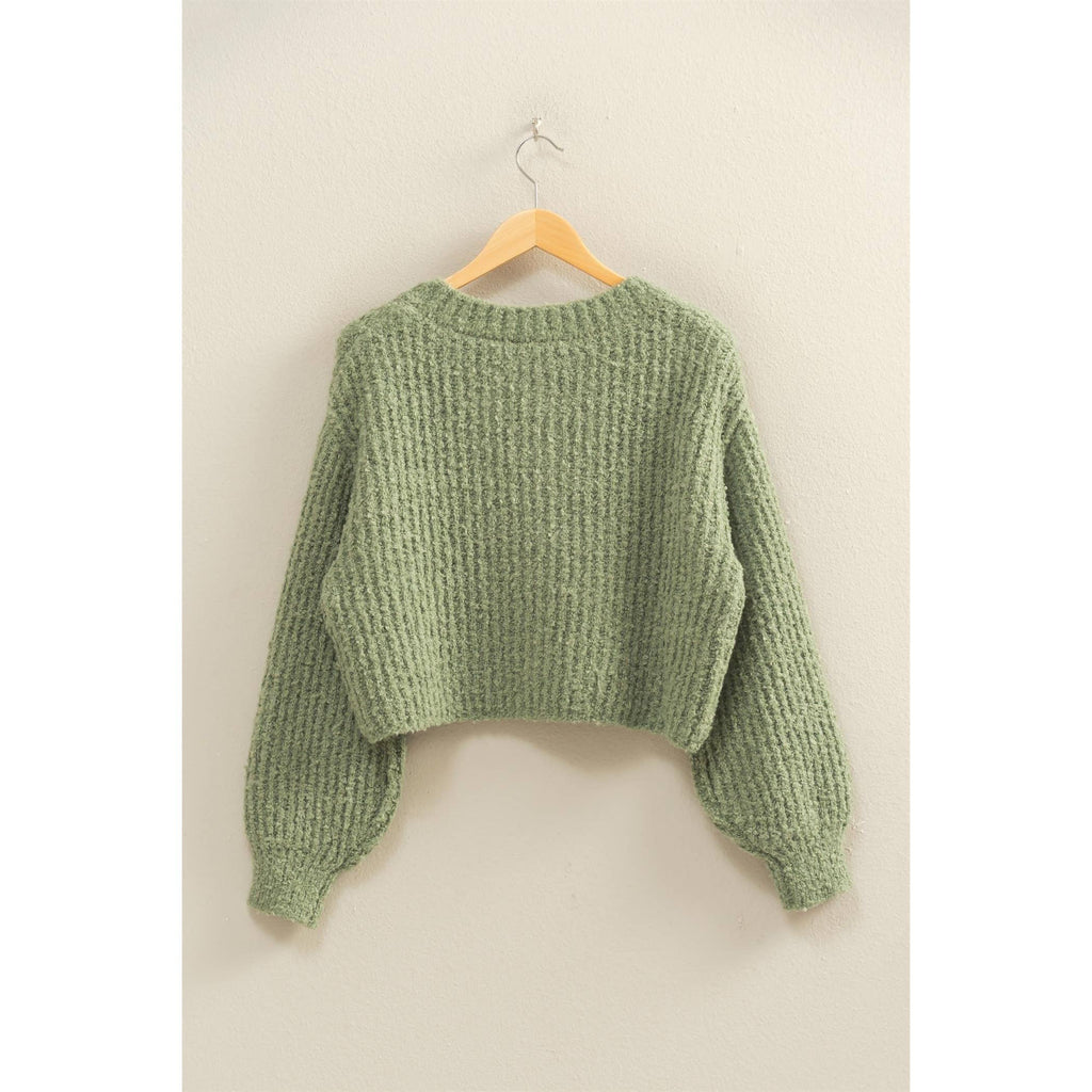 Fluffy Button-Up Cardigan