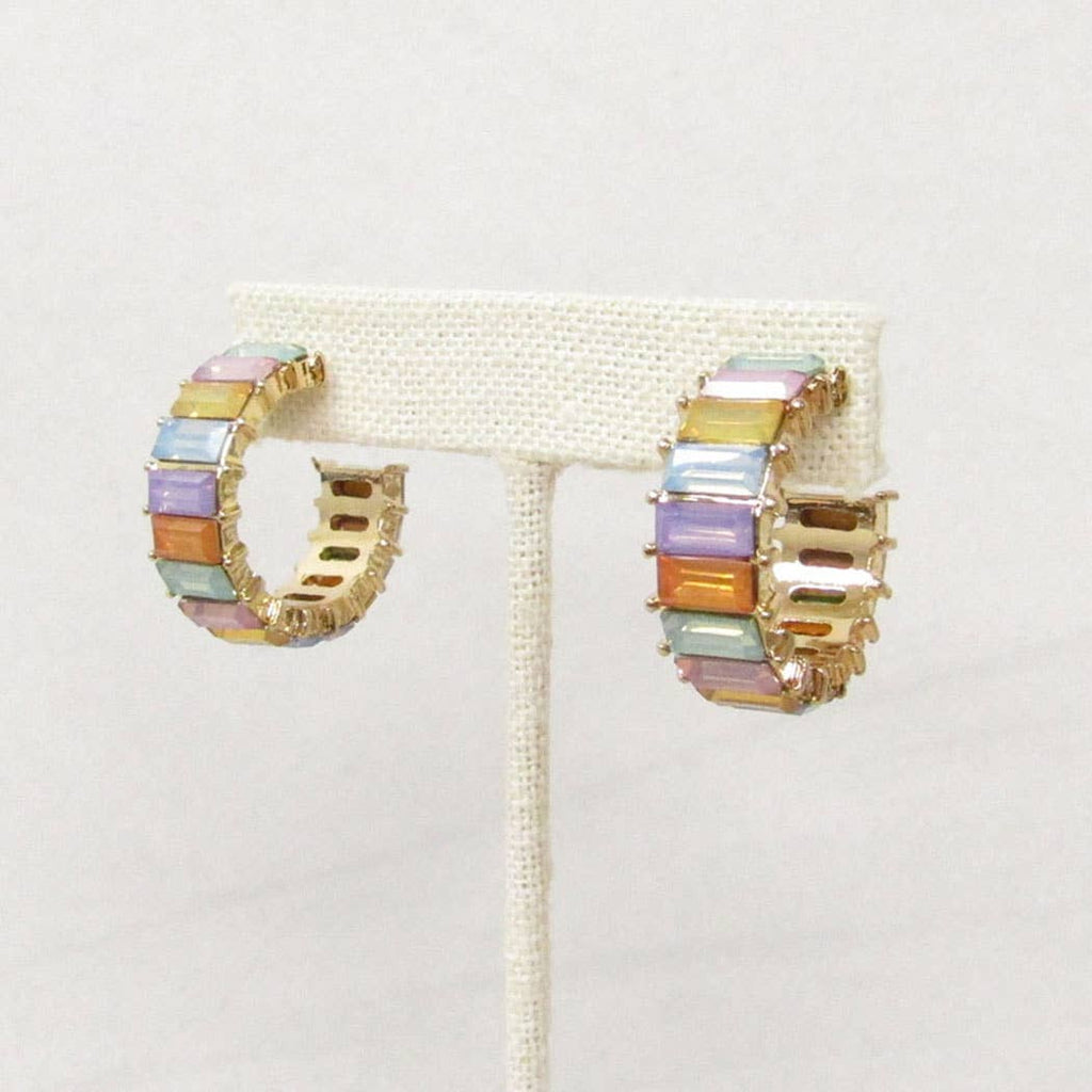 Colorful CZ Hoops