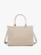 Kaya Rattan Satchel: Tan