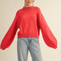 Embroidered Sweater: Red