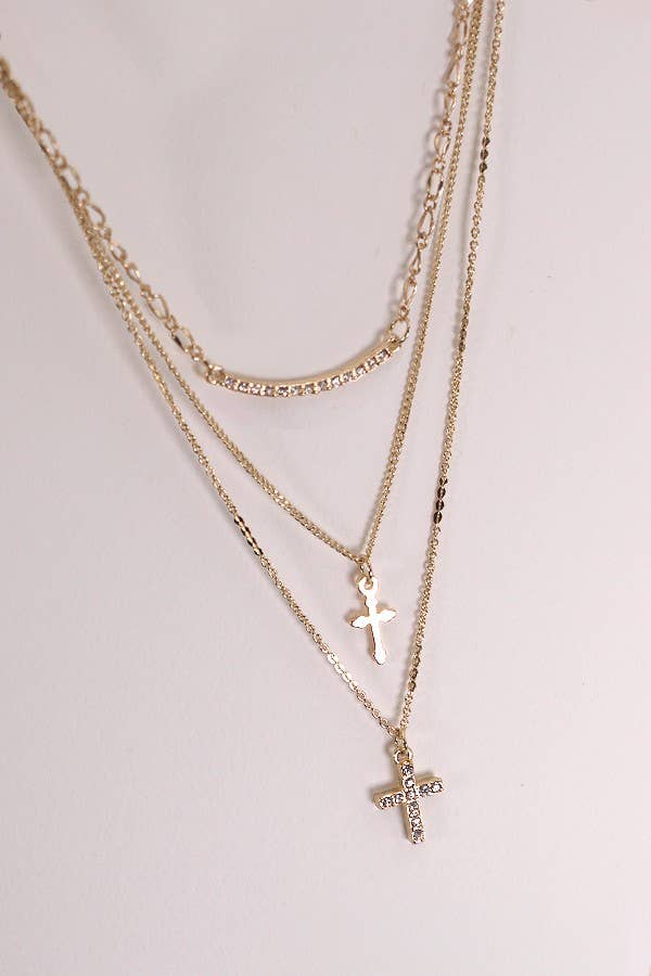 DOUBLE CROSS NECKLACE