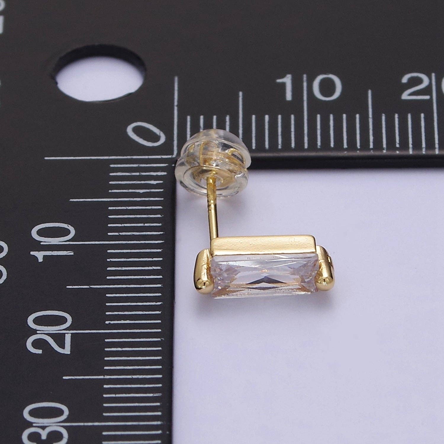 Gold Filled baguette studs