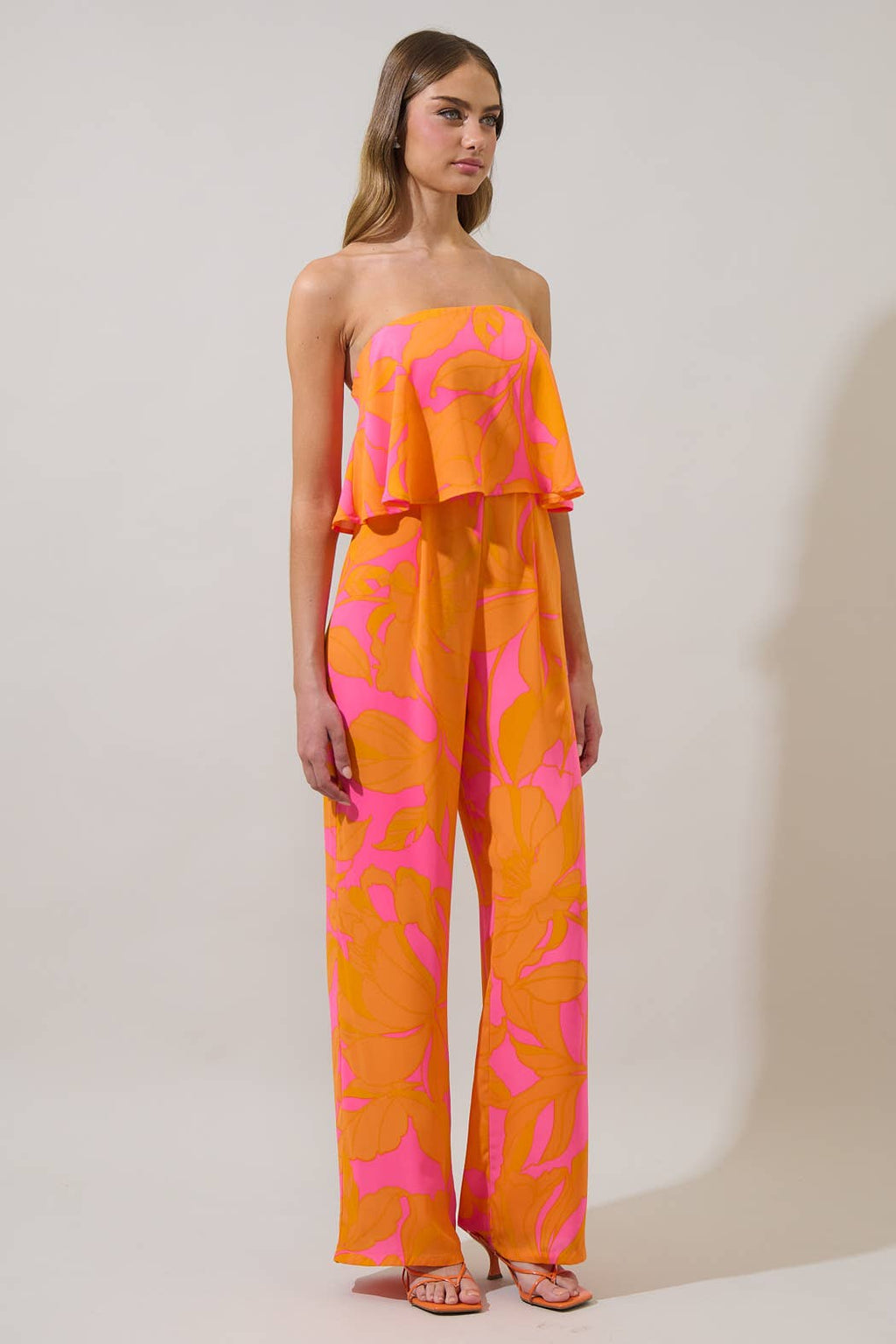 Mexia Floral Elvie Strapless Jumpsuit