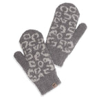 Winter Leopard Print Flush Mittens
