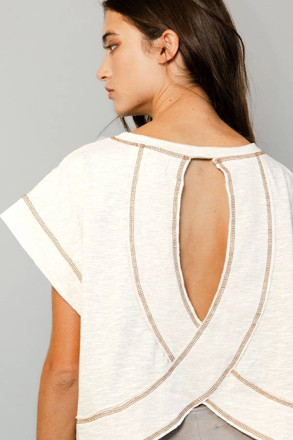Open Back Reverse Stitched Top
