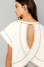 Open Back Reverse Stitched Top