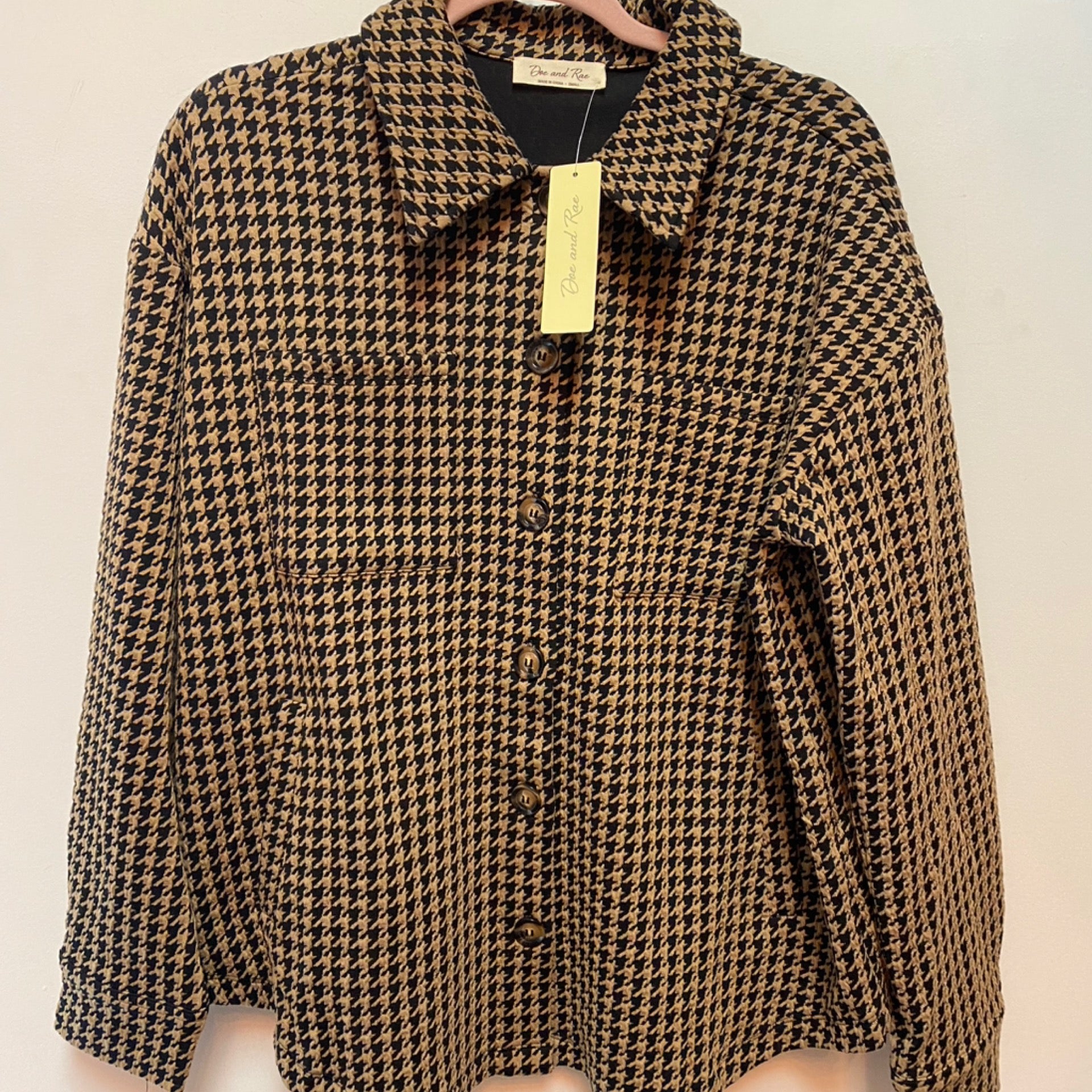 Jacquard Knit Button-Down Shaket