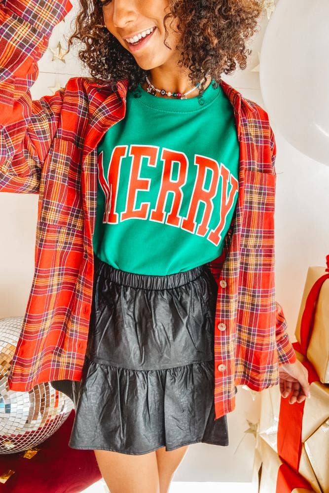 Merry Sweatshirt in Kelly Green: Medium