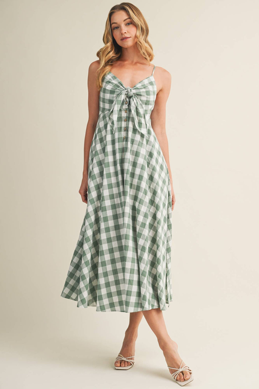 Basil Gingham Maxi