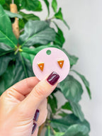 Pumpkin Pie Slice Enamel Stud Earrings