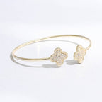 Gold CZ Clover Bracelet