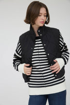 QUILTED PUFFER VEST: MOCHA