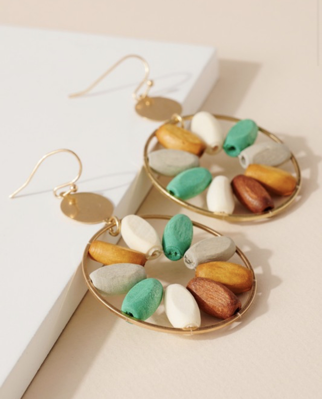Wood Flower Hoops