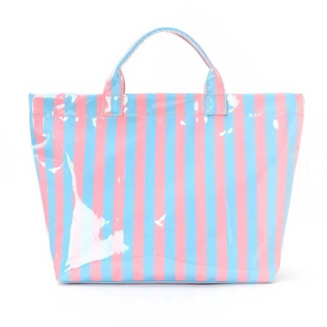 Pink & Blue Vinyl Tote