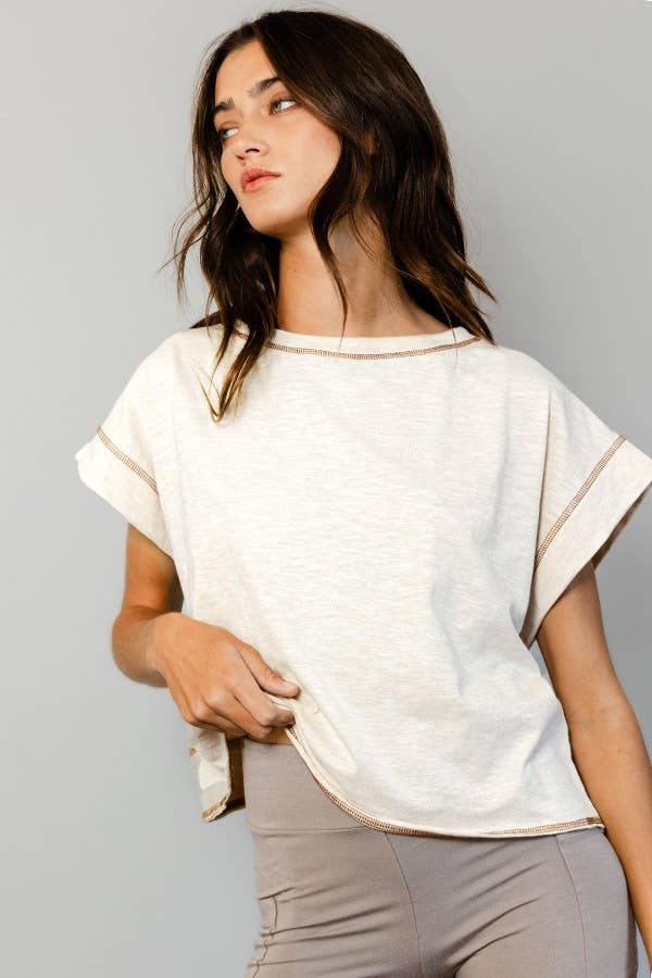 Open Back Reverse Stitched Top