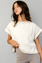 Open Back Reverse Stitched Top