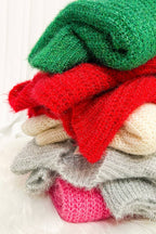 Glitter Mock Neck Knitted Sweater