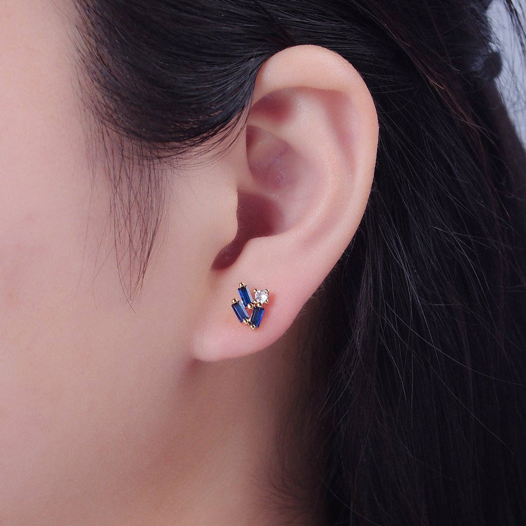 Sapphire Blue CZ Studs