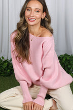 Boat Neck Knitted Sweater