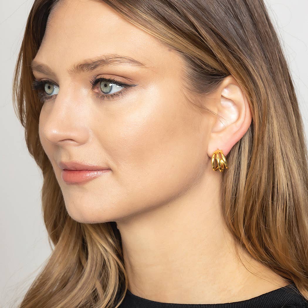 14K Gold-Dipped Double Earring
