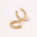 14K Gold-Dipped Textured Hoops